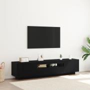 vidaXL TV-bänk med LED-lampor, svart ek, 180x35x40 cm, tillverkat av t...
