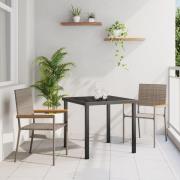 vidaXL Stapelbara Trädgårdstolar med Dynor 2 st Grå Poly Rattan