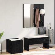 vidaXL Hallway Furniture Set Svart Ek Ingenjörsträ, vidaXL Hallway Fur...
