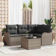 vidaXL 4 Delars Trädgårdssoffset med Kuddar Svart Poly Rattan, vidaXL ...