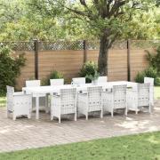 vidaXL Trädgårdsbord Vitt 350x100x73 cm Poly Rattan, vidaXL Trädgårdsb...