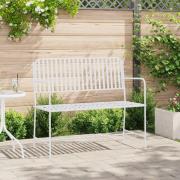 vidaXL Bänk Vit Metall 103.5 x 51.5 x 90 cm Hållbar Utomhusbänk