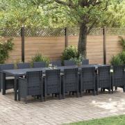 vidaXL 13-delars trädgårdsbord med kuddar antracit poly rattan, vidaXL...