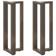 vidaXL Konsolbordsben T-formade 2 st svarta 38x25x(72-73) cm stål