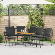 vidaXL 4-delat trädgårdsoff set med kuddar Svart Poly Rattan