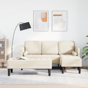 vidaXL 2-delad soffa med kuddar i linne