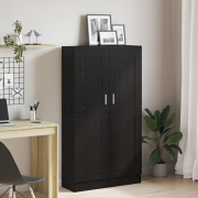 vidaXL Bokskåp 2 st Svart Ek 165x30,5x150 cm Trä