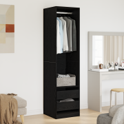 vidaXL Klädkammare Svart Ek 50x50x200 cm Trä
