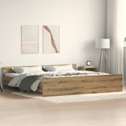 vidaXL Sängram artisan ek 200x200 cm konstruerat trä