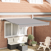 vidaXL Utfällbar markis Ljusgrå 300 x 250 cm tyg