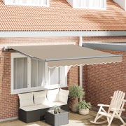 vidaXL Utfällbar markis Beige 350 x 250 cm tyg