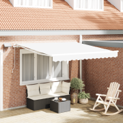vidaXL Manuell Utdragbar Markis med LED Vit 350x250 cm
