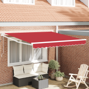 vidaXL Automatisk Retraktabel Markis Röd 350x250 cm