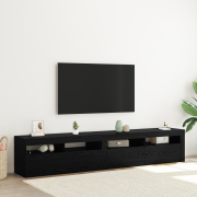 vidaXL TV-skåp 2 stycken med LED-lampor Svart-ek Konstruerat trä