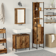 vidaXL 3-delat Badrumsfurniture Set Gammalt Trä