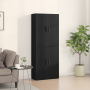 vidaXL Skåp 2 st svart ek 69,5x34x180 cm konstruerat trä
