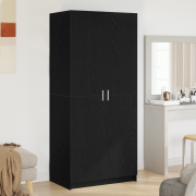 vidaXL Garderob Svart Ek 80x51x180 cm Konstruerat Trä