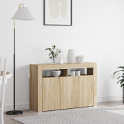 vidaXL Sidoarmar Sonoma ek Konstruerat trä 116 x 30 x 75 cm Sidoarmar