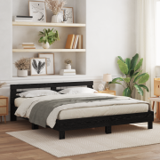 vidaXL Ek sängram Svart ek Massiv ek 180 x 200 cm Hållbar
