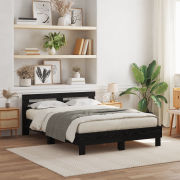 vidaXL Svart Ek Sängram Svart ek Massiv ek 150 x 200 cm Ergonomisk