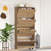 vidaXL Skåp för skor Konstnärlig ek Konstruerat trä 80 x 21 x 163,5 cm