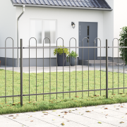 vidaXL Trädgårdsstaket med Bågtopp i Grått, 3.4 x 0.8 m, Tillverkat av...