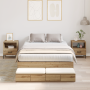 vidaXL Förvaringssängram Artisan ek 120x200 cm