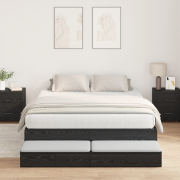 vidaXL Förvaringssängram Svart Ek 150x200 cm