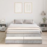 vidaXL Förvaringssängram Betonggrå 160x200 cm
