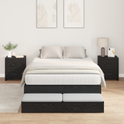 vidaXL Förvaringssängram Svart Ek 120x190 cm