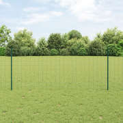 vidaXL Trädgårdsgaller-set Set med 2 Grön PVC-belagd stål 10 x 1 m