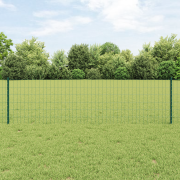 vidaXL Euro Staket med 22 U-Poster Grön 0,6x50 m Stål