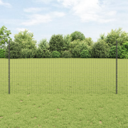 vidaXL Eurostängsel med 10 U-poster Grå 1,2x10 m Stål