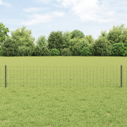 vidaXL Euro Stängsel med 5 U-poster Grå 0.4x10 m Stål