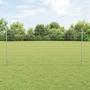vidaXL Euro Staket med 22 U-poster Silver 1,2x25 m Stål