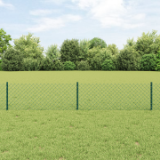 vidaXL Kedjehålsstängsel med 22 U-poster Grön 0.4x25 m Stål