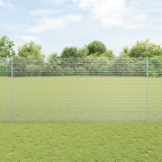 vidaXL Svetsad Trådgaller med 10 U-stolpar Silver 1.6x10 m Stål