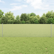 vidaXL Svetsat Trådstaket med 11 U-stolpar Silver 0.6x25 m Stål