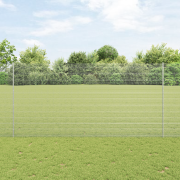 vidaXL Vävt Trådstängsel med 22 U-profiler Silver 1,5x25 m Stål