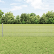 vidaXL Svetsad Trådgård med 22 U Inlägg Silver 0.5x50 m Stål