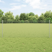 vidaXL Svetsat trådzaffär med 22 U-poster Silver 0,8x50 m Stål