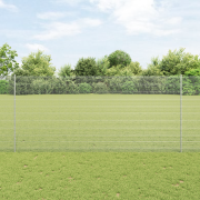 vidaXL Svetsat Trådgärd med 44 U-stolpar Silver 1.4x50 m Stål