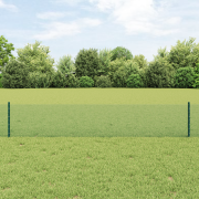 vidaXL Svetsat Trådsystem med 11 U-poster Grön 0.4x25 m Stål