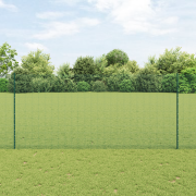 vidaXL Svetsad trådgård med 11 U-stolpar Grön 1.4x25 m Stål