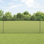vidaXL Svetsat stängsel med 10 U-poster Grå 1.4x10 m Stål