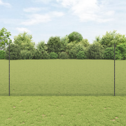 vidaXL Svetsat trådgitter med 10 U-poster Grå 1.5x10 m Stål