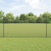 vidaXL Svetsat Trådstängsel med 22 U-Stolpar Grå 1.2x25 m Stål