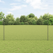 vidaXL Svetsat Trådgaller med 22 U Stänger Grå 1,5x25 m Stål