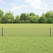 vidaXL Svetsat Stängsel med 22 U Stolpar Grå 0.4x50 m Stål