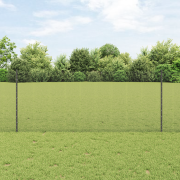 vidaXL Svetsad tråd fence med 88 U-poster Grå 1x100 m Stål
